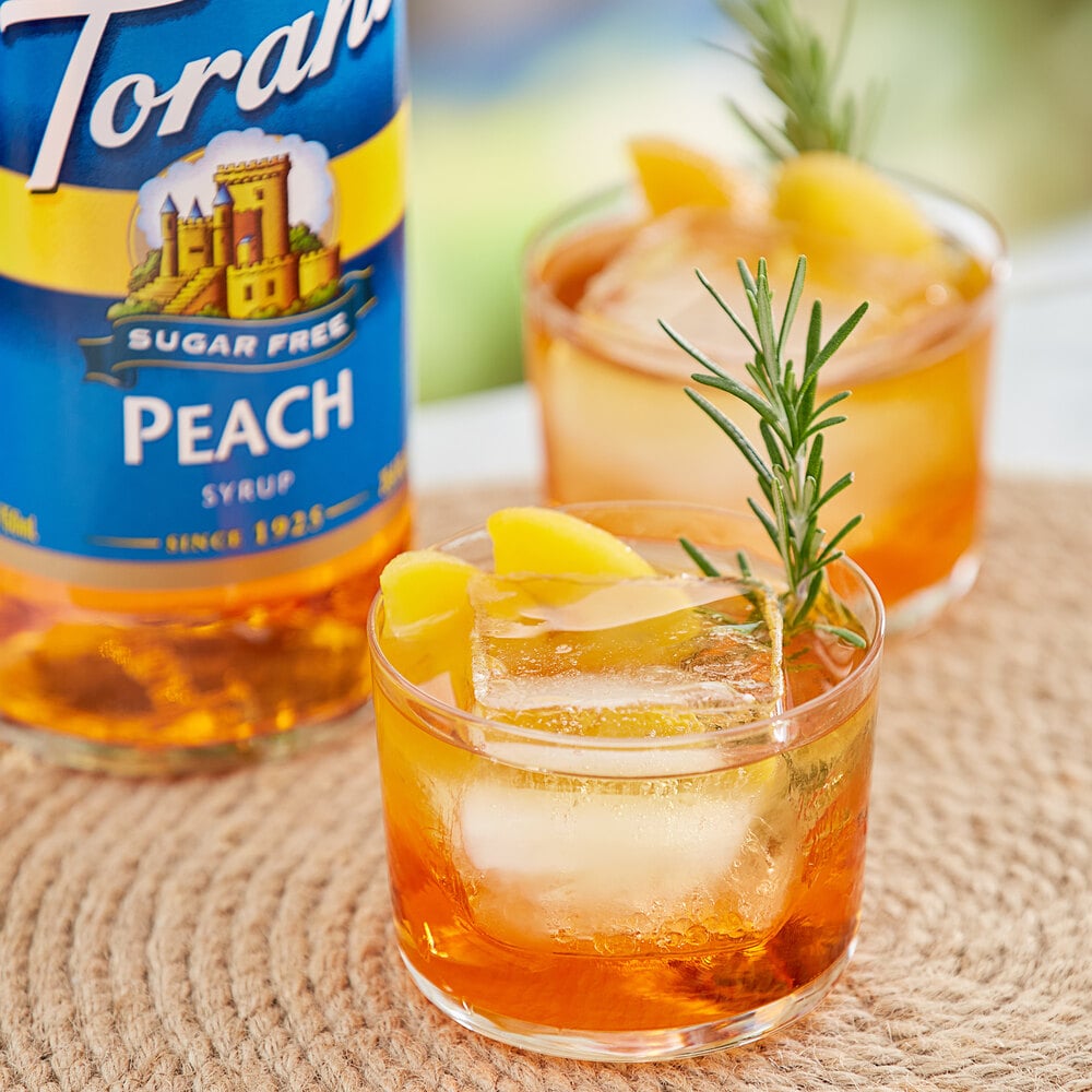 Torani Peach Flavoring / Fruit Syrup 750 mL Glass Bottle