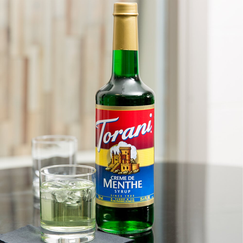 Torani Creme de Menthe Flavoring Syrup 750 mL Glass Bottle