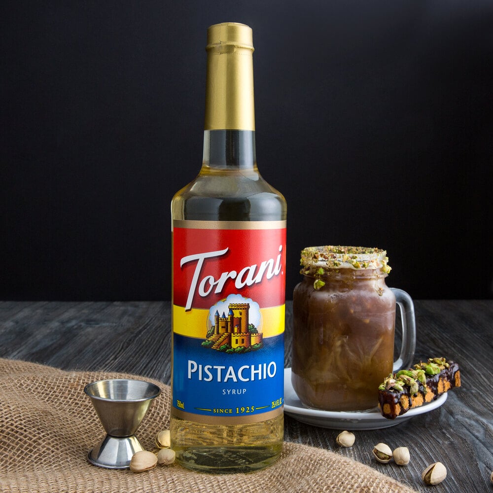 Torani Pistachio Flavoring Syrup 750 mL Glass Bottle