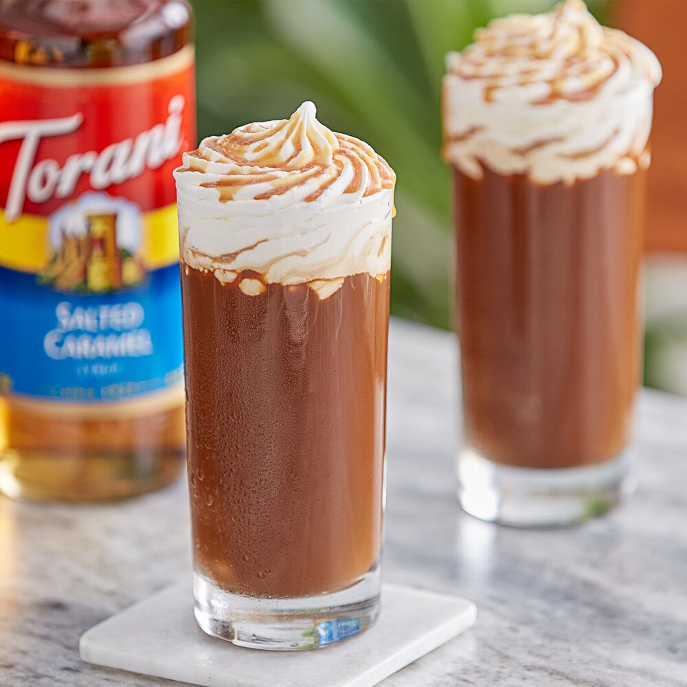 Torani Salted Caramel Flavoring Syrup 750 mL Glass Bottle