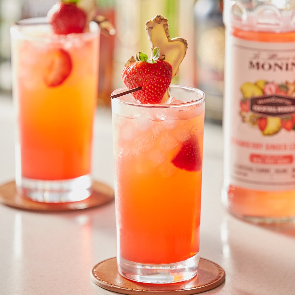 Monin Homecrafted Strawberry Ginger Lemonade Cocktail Mix 750 ML