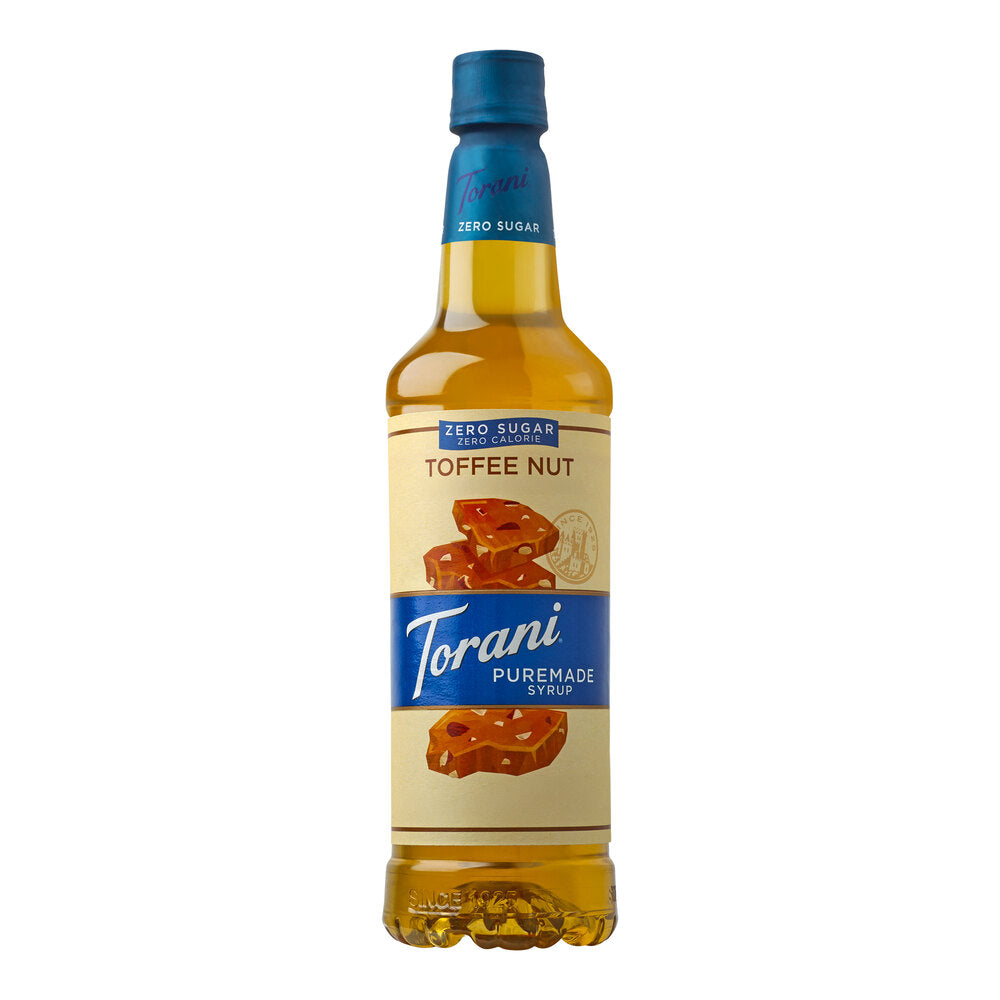 Torani Puremade Zero Sugar Toffee Nut Flavoring Syrup 750 ML Plastic Bottle