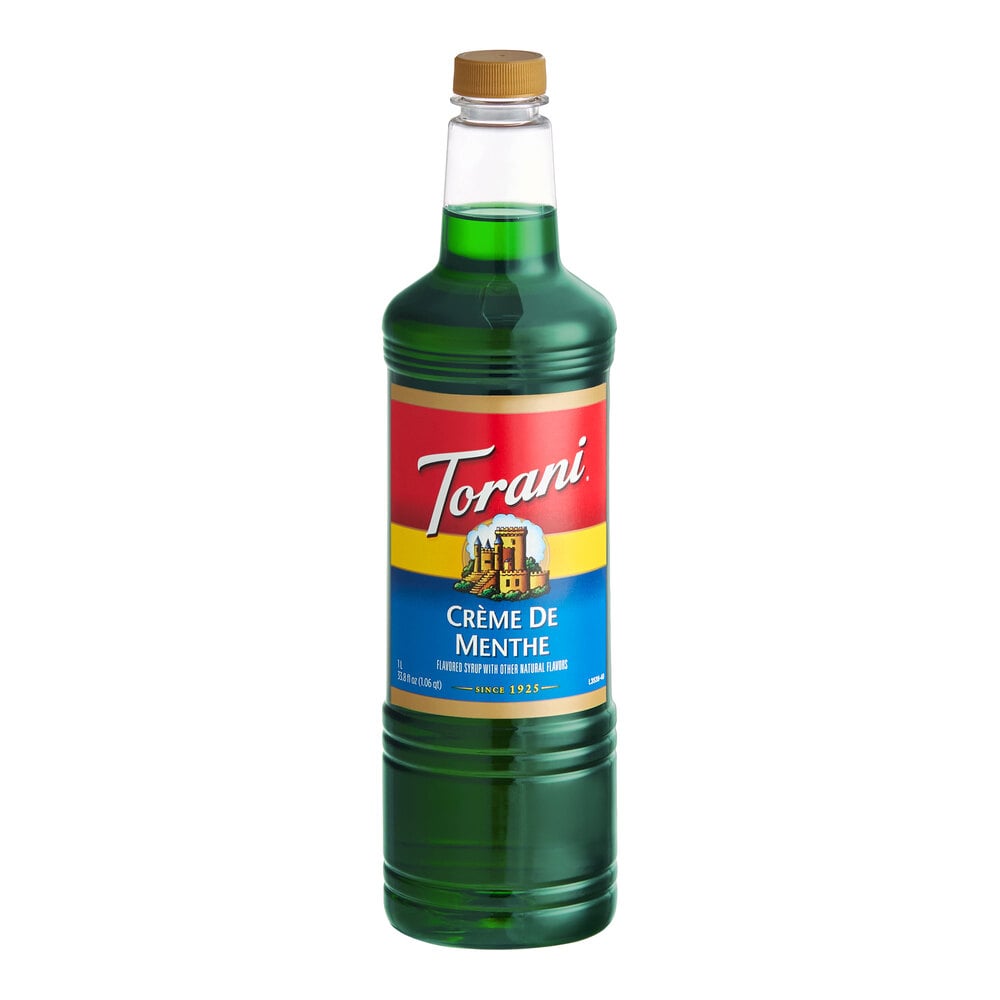 Torani Creme De Menthe Flavoring Syrup Plastic Bottle 1 Liter