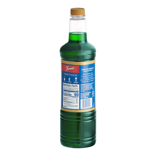 Torani Creme De Menthe Flavoring Syrup Plastic Bottle 1 Liter