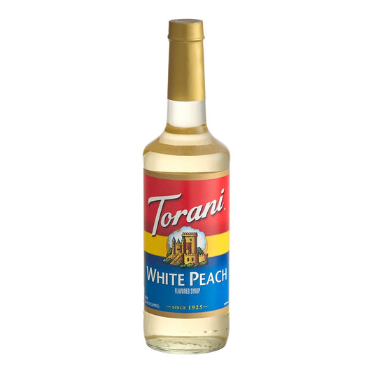 Torani White Peach Flavoring / Fruit Syrup Glass Bottle 750 mL