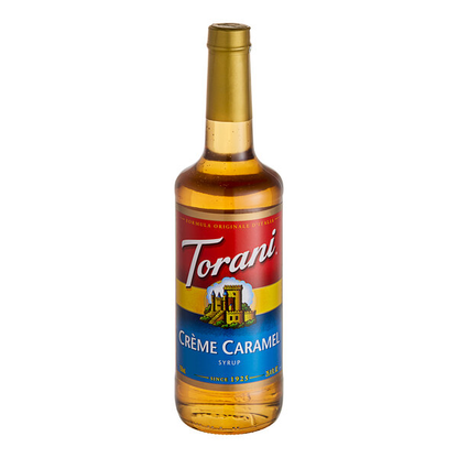 Torani Creme Caramel Flavoring Syrup 750 mL Glass Bottle