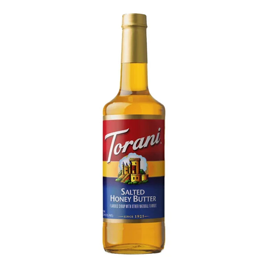 Torani Salted Honey Butter Flavoring Syrup 750 mL Glass Bottle