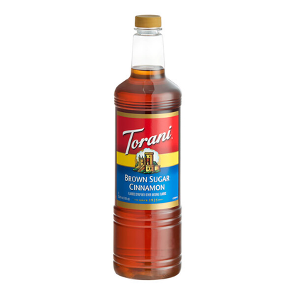 Torani Brown Sugar Cinnamon Flavoring Syrup Plastic Bottle 1 Liter