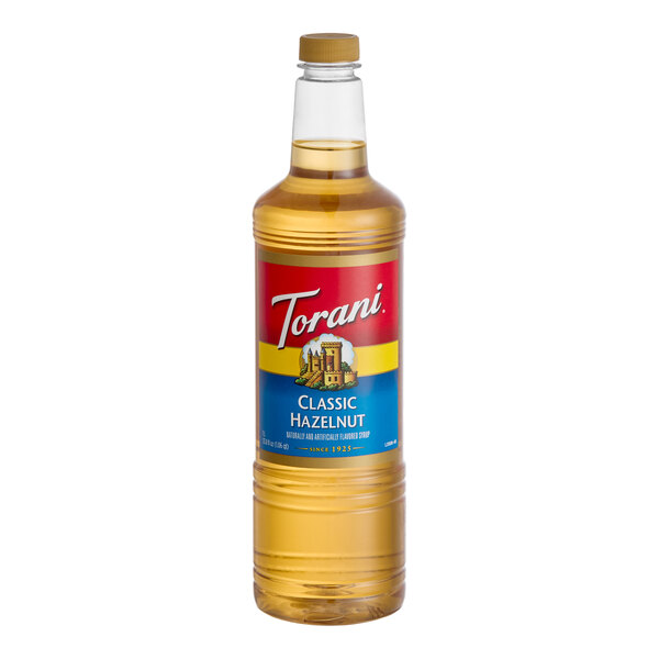Torani Classic Hazelnut Flavoring Syrup Plastic Bottle 1 Liter