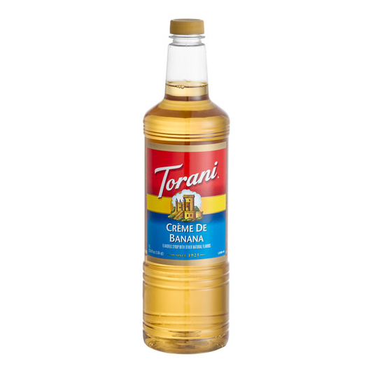Torani Creme de Banana Flavoring / Fruit Syrup Plastic Bottle 1 Liter