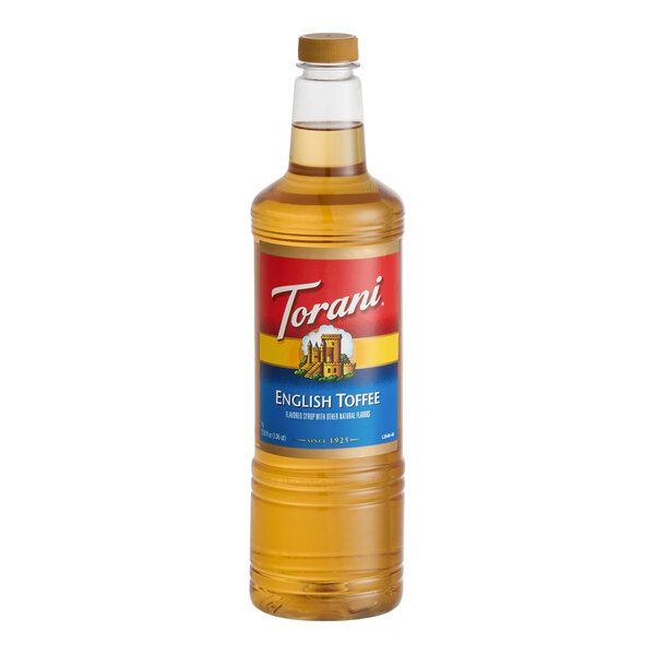 Torani English Toffee Flavoring Syrup Plastic Bottle 1 Liter